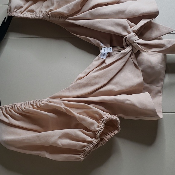 Gianni Bini x Jess Southern Woven Beau Crop Top Khaki Large - Picture 3 of 7